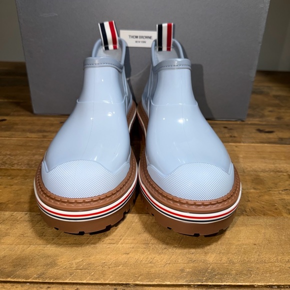 Thom Browne Light Blue Ankle Boots with Brown Soles - Picture 6 of 7